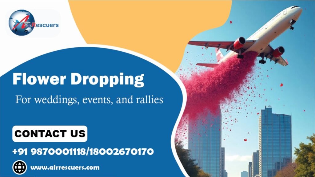flower dropping by air rescuers