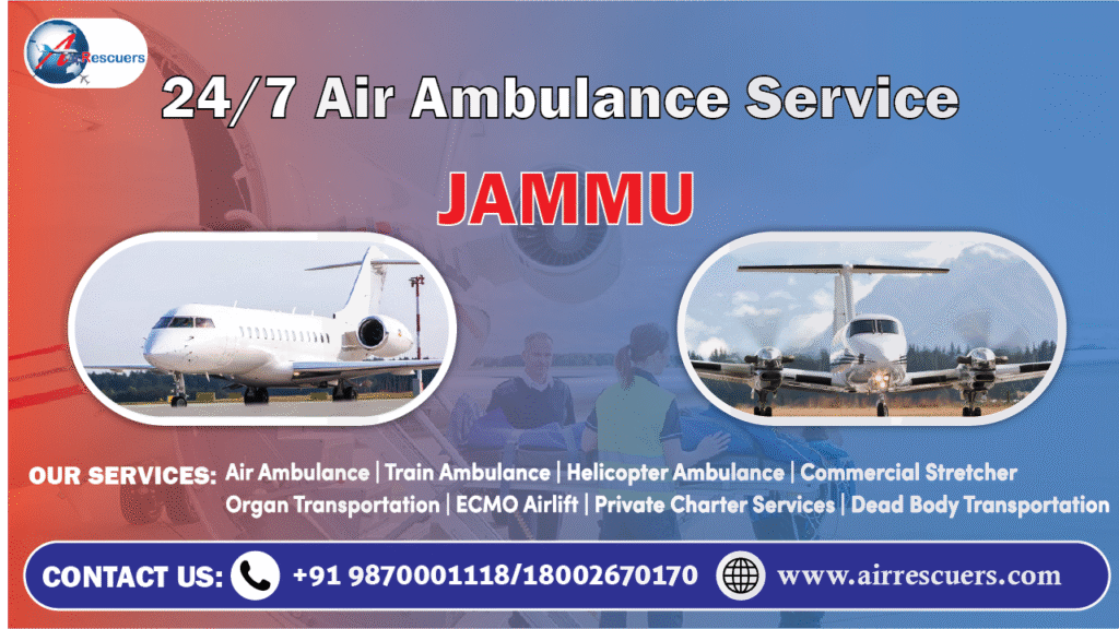 247 air ambulance Service Jammu